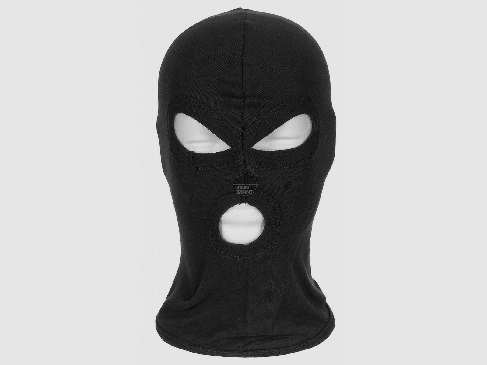 Balaclava, 3-Loch, dünn,schwarz, 100 % Baumwolle