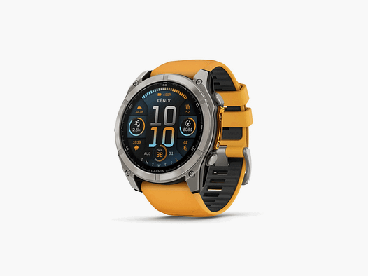 WATCH – GARMIN – FĒNIX® 8 | 51MM | AMOLED | SAPPHIRE | Titanium & Spark Orange