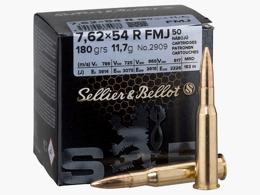 Sellier & Bellot 7,62×54 R Full Metal Jacket 11,7g/180grs 50pcs