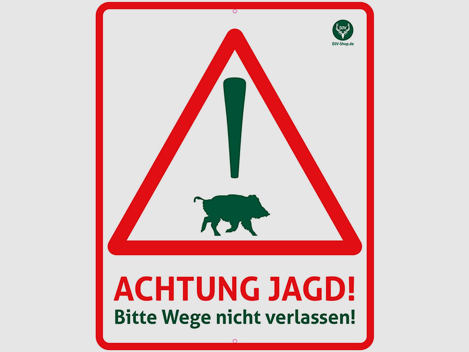 DJV waarschuwingsbord Let op Jacht
