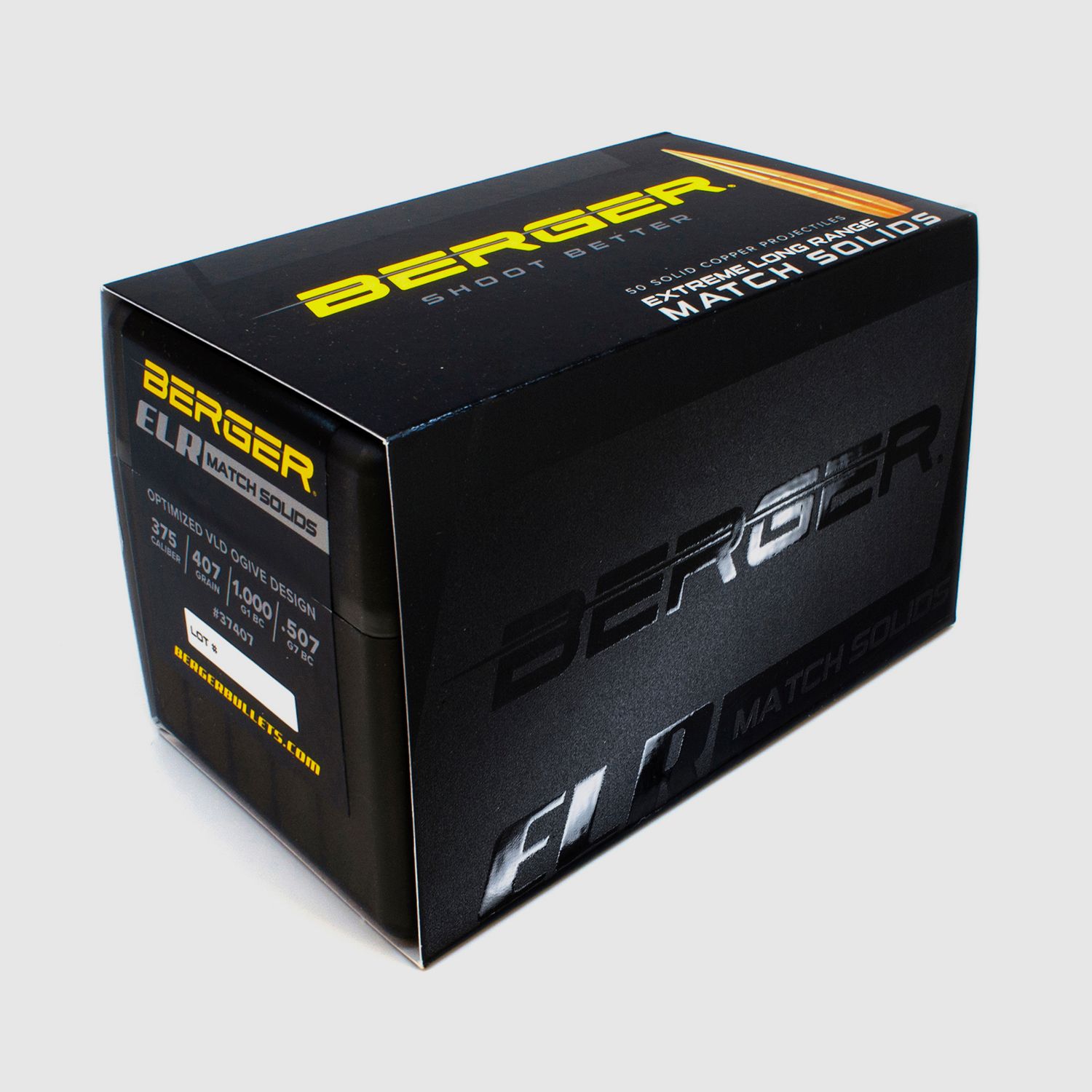 Berger Geschoss .375 ELR Match Solid Bullets 407GR 50 Stück