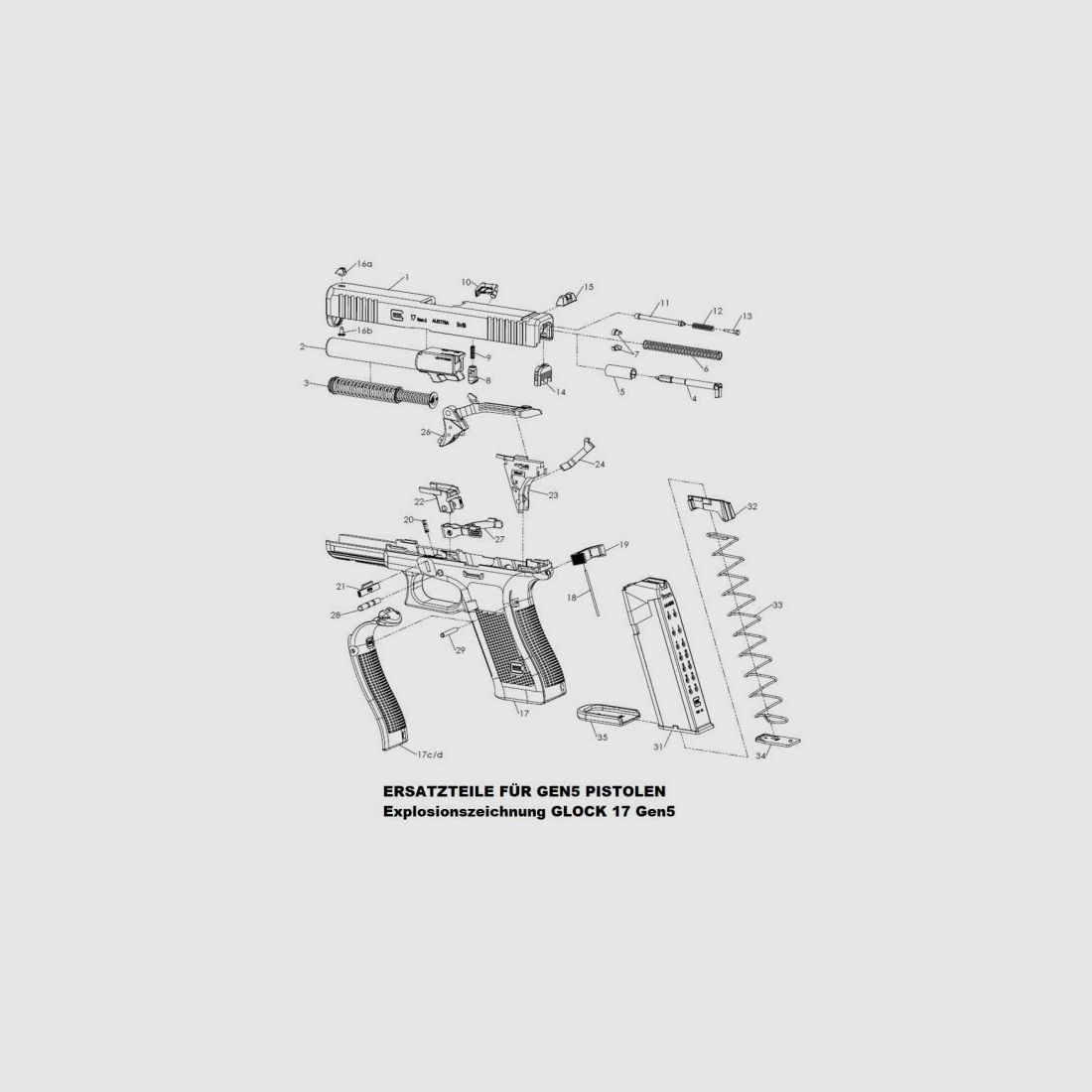 GLOCK Tuning/Ersatzteil f. Pistole Druckbolzen #11 Gen3/4/5/X f. 17/19/22/26/45 u.a.