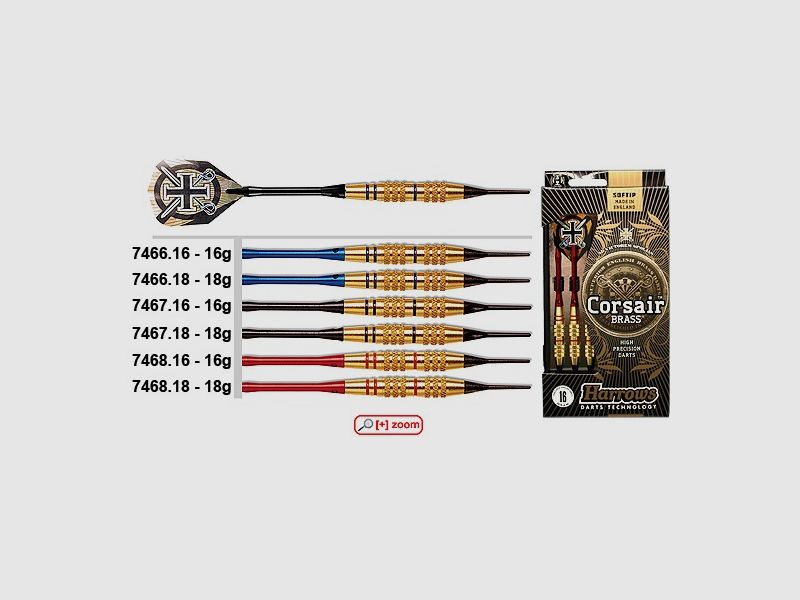 Dartpoint Corsair Brass Blue Soft 18g Dart & Accessoires