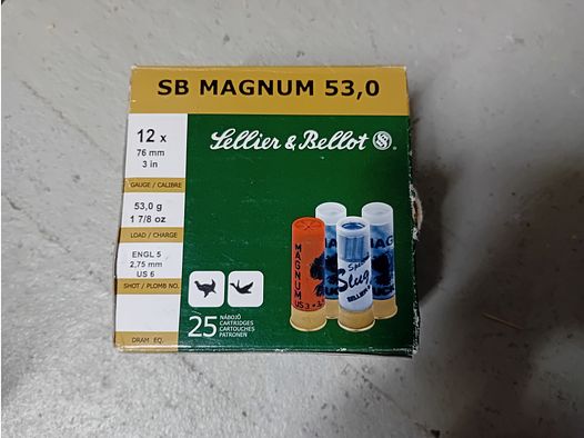 S&B 12/76 Magnum Schrotpatronen 