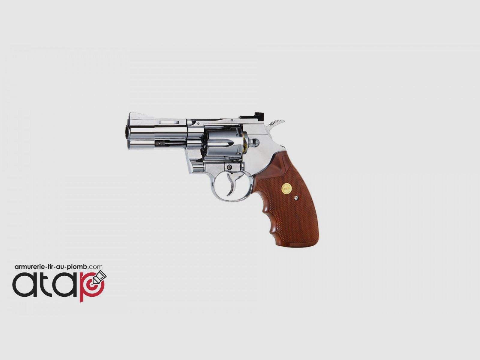Colt Python 357 - 2,5" chroom houten imitatie greep met stalen ballen