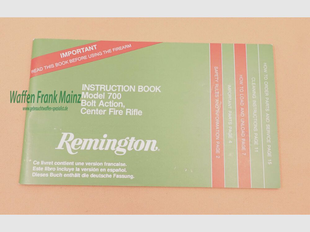 Remington - USA Bedienungsanleitung Mod. 700