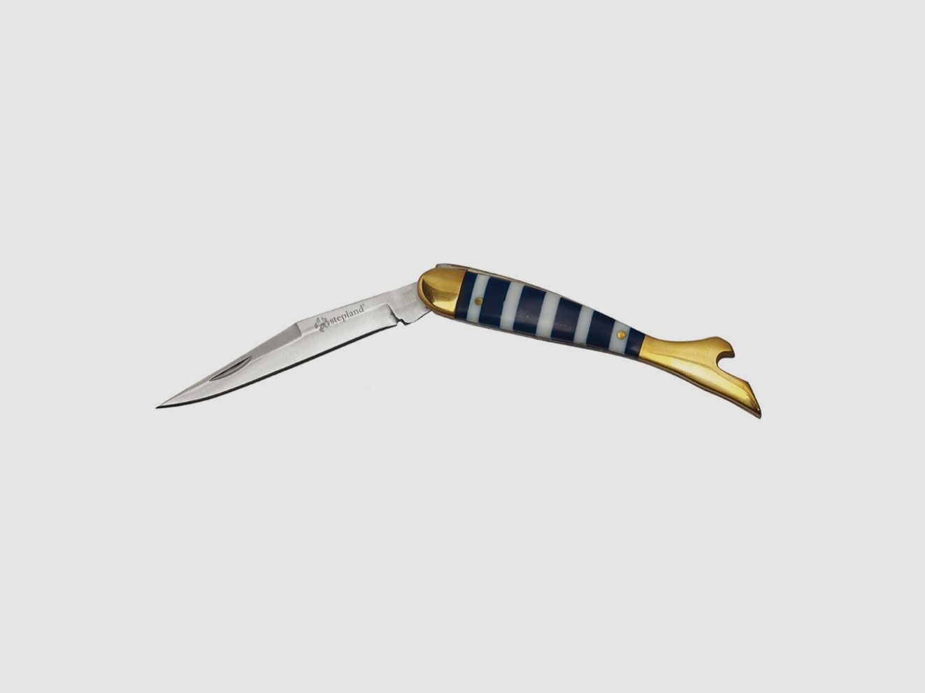 Damenmesser Klinge 8 cm. Griff Perlmutt blau Stepland