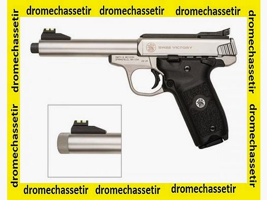 Pistole Smith & Wesson, Victory, Kal. .22LR, mit Gewinde Lauf, 5,5", Edelstahl