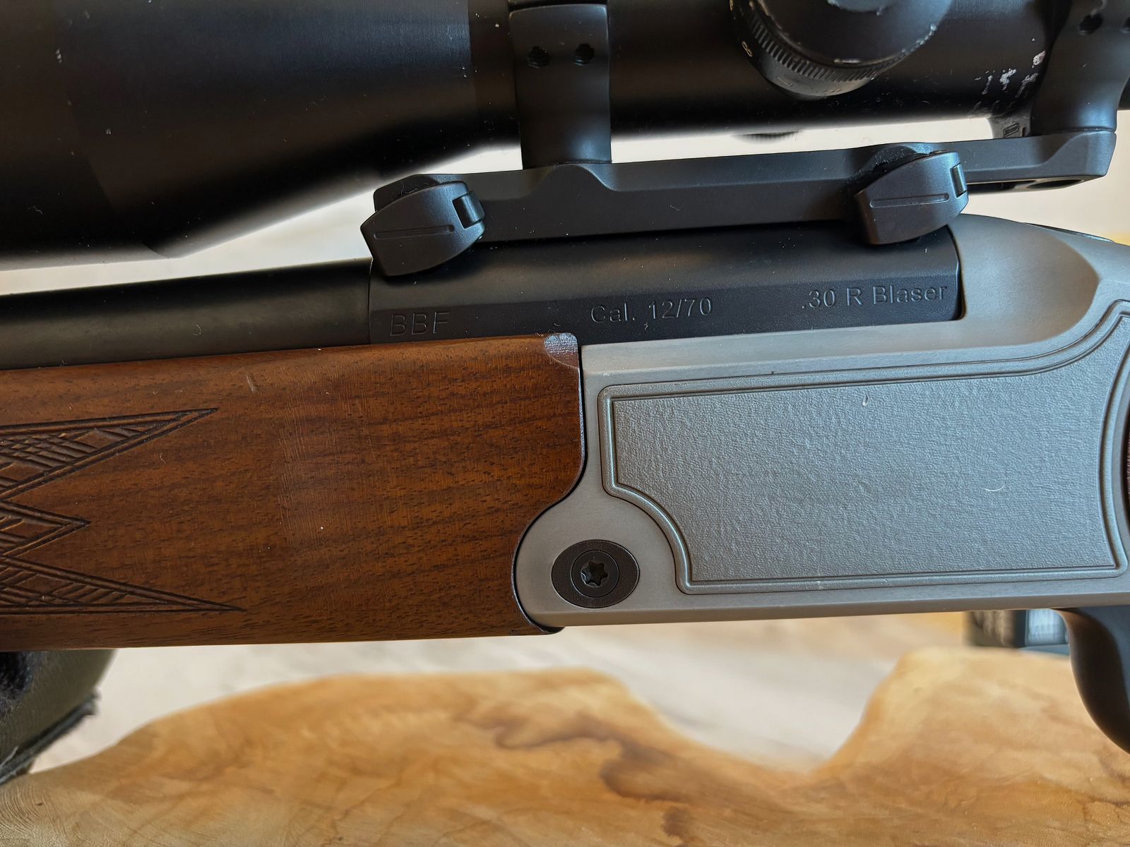 Blaser BBF 95 with insert barrel over-and-under shotgun/mountain rifle