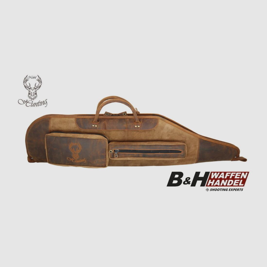Nobil Hunting Leder Futteral 120cm in braun, handgenäht
