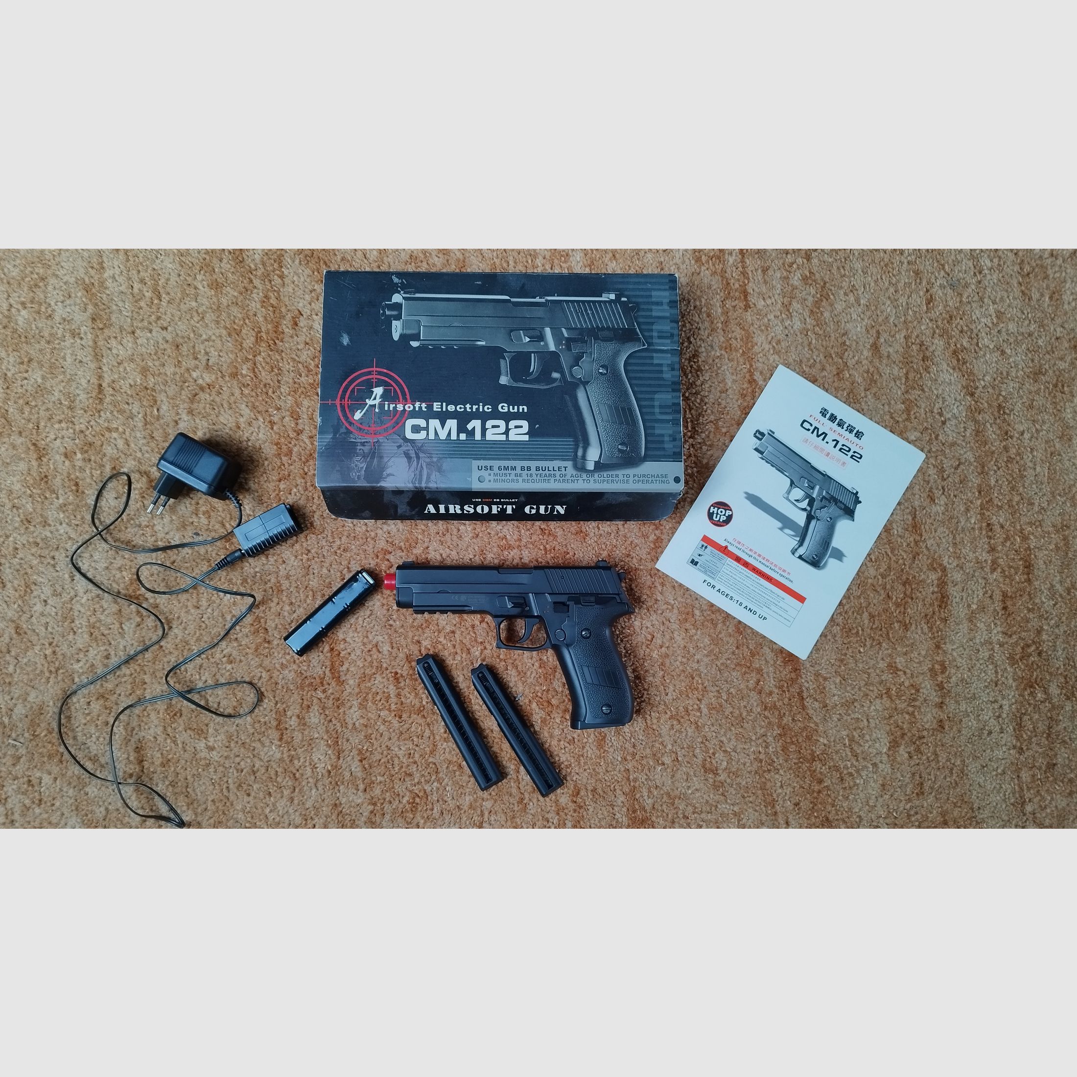 Cyma P226 Metallschlitten Komplettset AEP GSG Softair CM122 + 1 weiteres Magazin