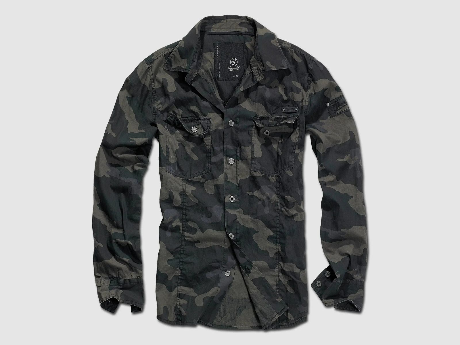 Chemise Brandit Slim Fit - Woodland / S Hommes
