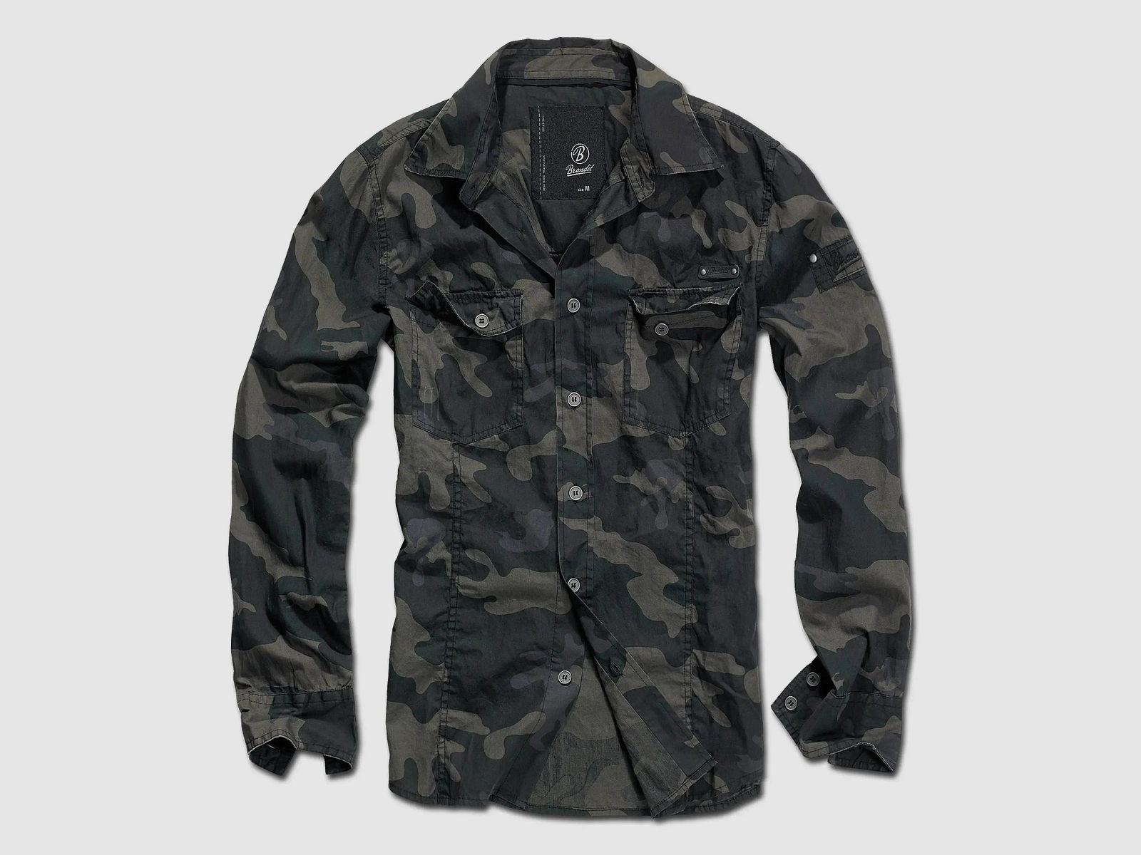 Brandit Shirt Slim Fit - Woodland / S Men