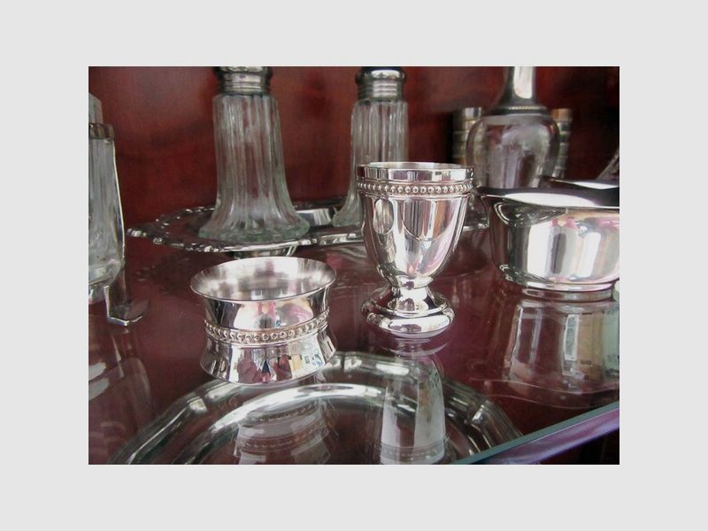 Christofle Silber Eierbecher Serviettenring Perles Antik Vintage