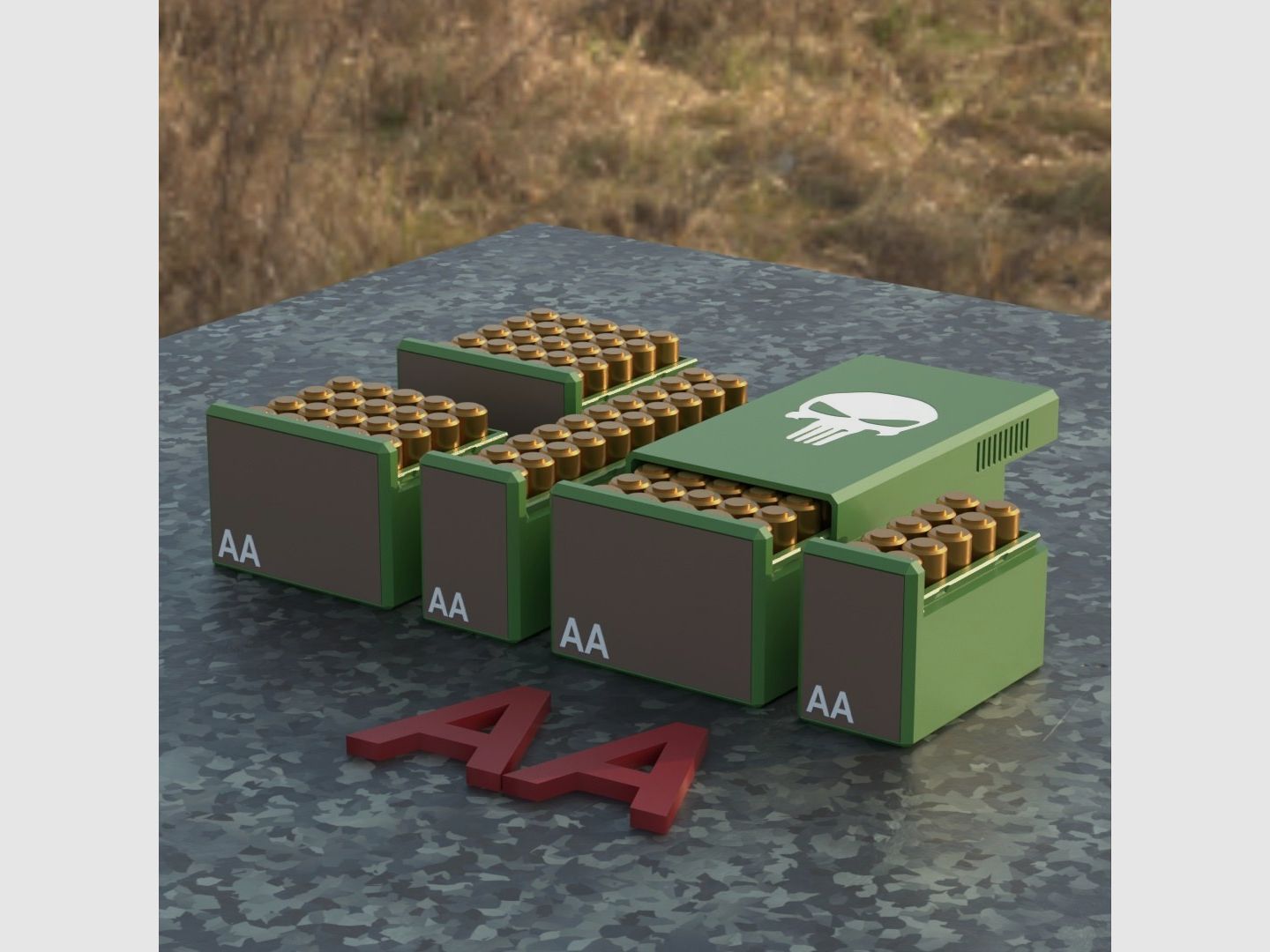 Filamelt Scatola per Batterie AA "Coperchio Scorrevole" – per 10 / 20 / 25 / 50 Batterie, immagine 6 di 9