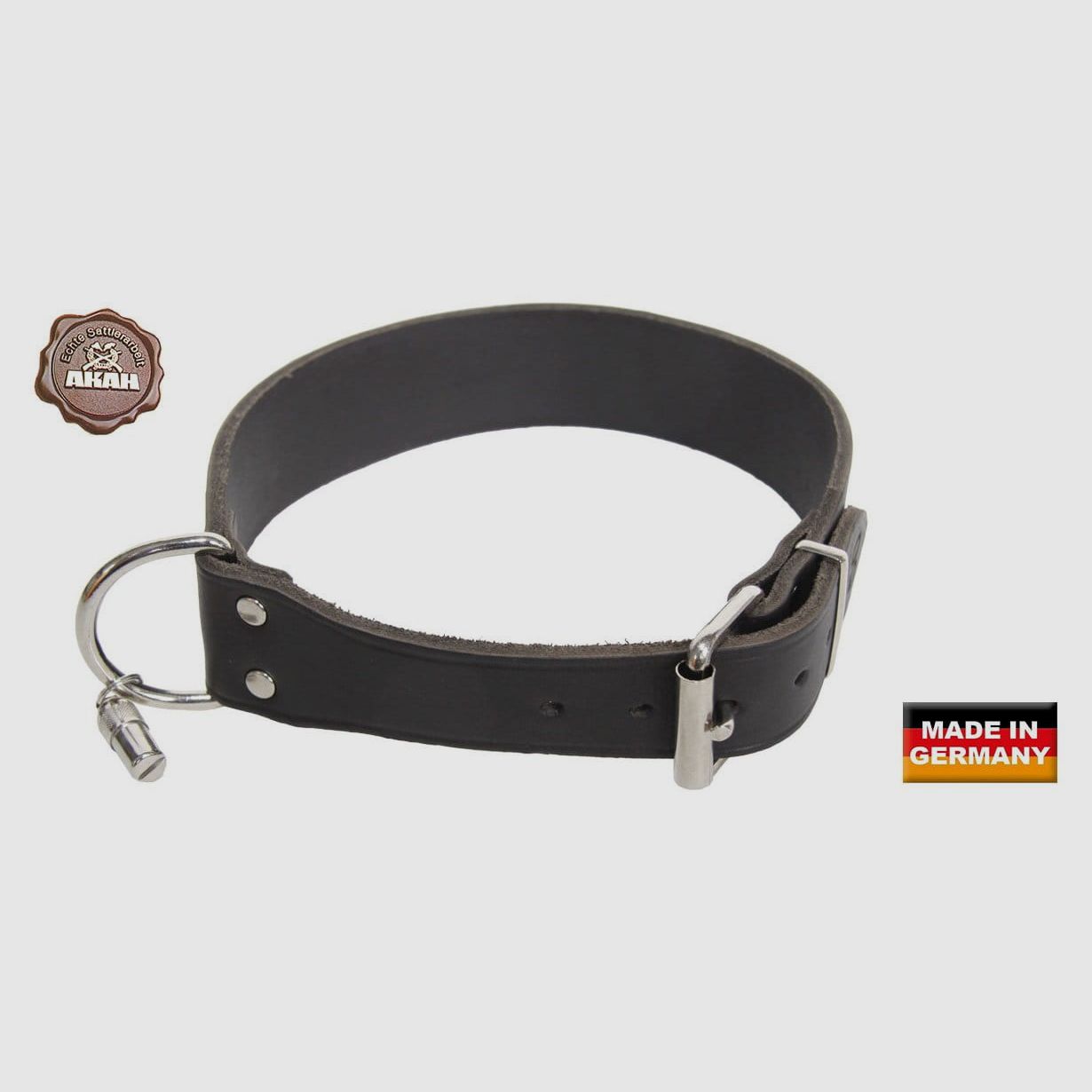 AKAH Halsband genietet aus Sattelleder, extra breit