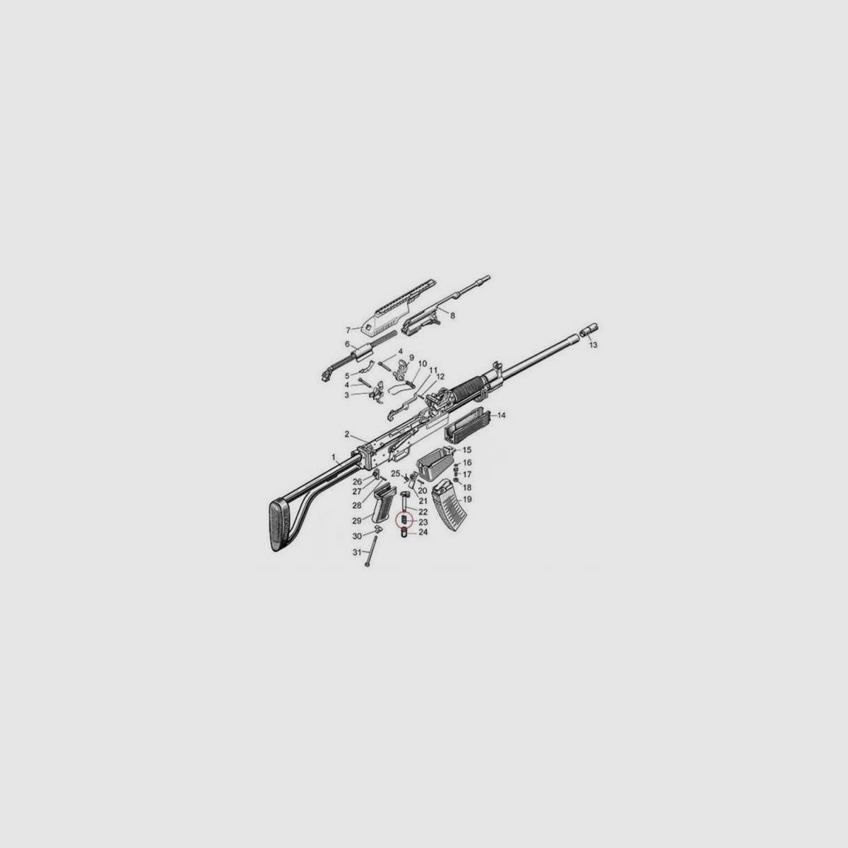 Eemann Tech Schiebeverschlussfeder für Molot-Vepr 12ga, Bild 3 von 3