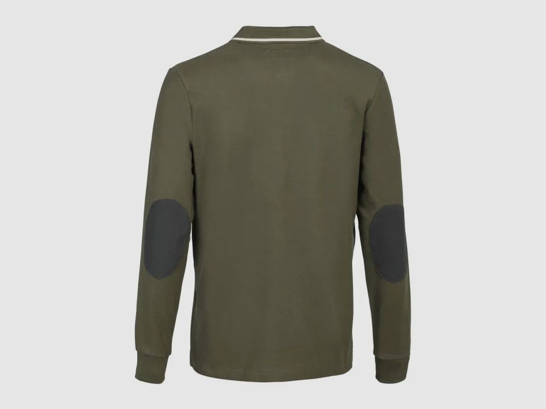 Polo Percussion mit langen Ärmeln bestickt Logo khaki, Bild 3 von 6