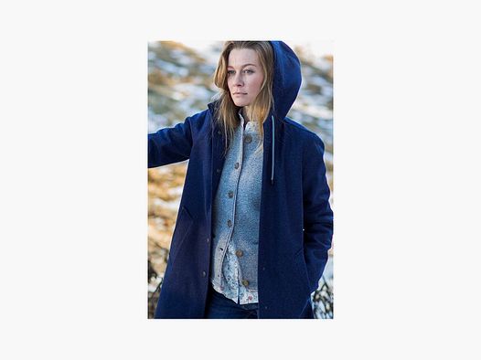 Damen Wetterfleck Parka in Dunkelblau