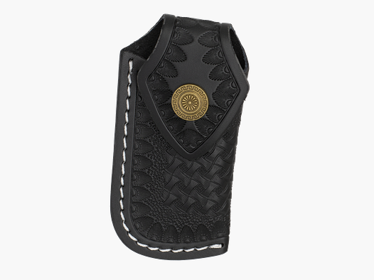 39788-NE – Schwarzes Lederetui für Taschenmesser, 12 cm