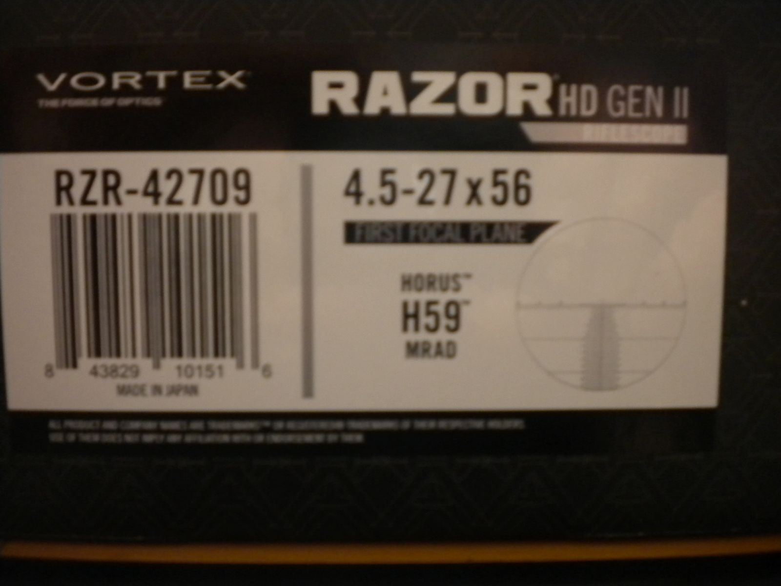 Ottica sportiva VORTEX RAZOR HD GEN II 4,5-27×56, immagine 4 di 4