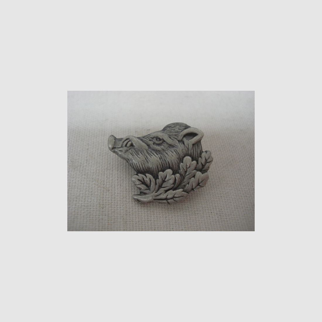 Brooch Boar - 29mm, antique silver colored