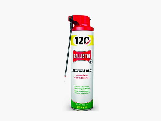 BALLISTOL – 120 LAT OLEJ UNIWERSALNY 10 SPRAYÓW W JEDNYM 400 ml + 120 ml gratis
