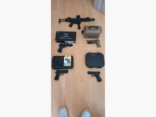 Colección de Airsoft 1x Pdw 4x Pistola