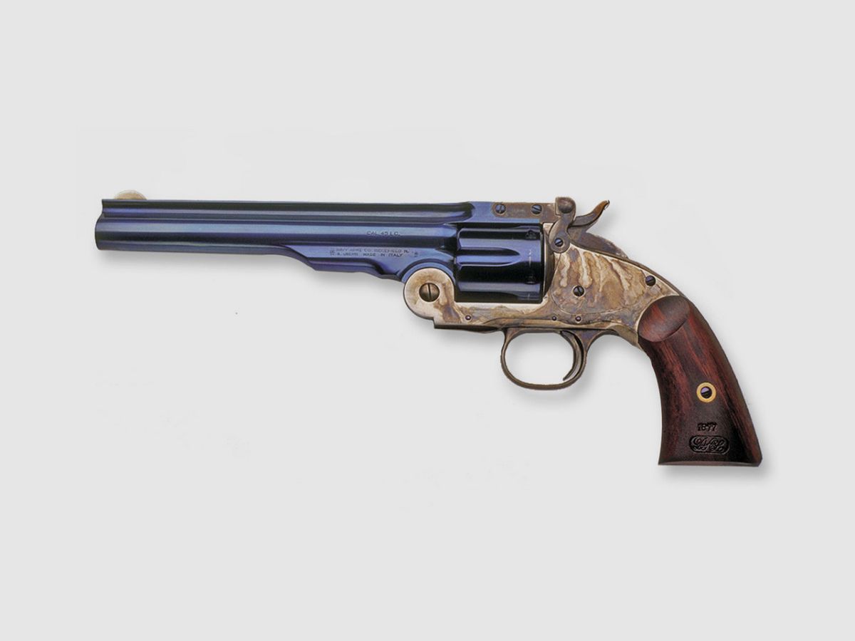 REV UBER 1875 ZWEITES MODELL SCHOFIELD .QD .45COLT 7" BLAU/JASPE, Bild 1 von 5
