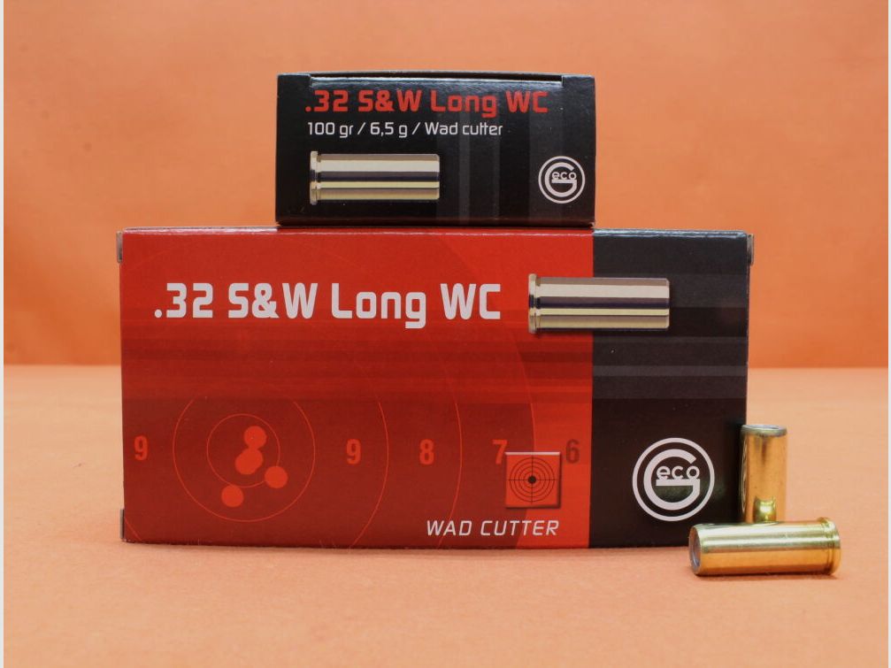 GECO Cartuccia .32S&WLongWC GECO 100grs LWC (2127601) VE 50 cartucce/ 6,5g piombo-Wadcutter