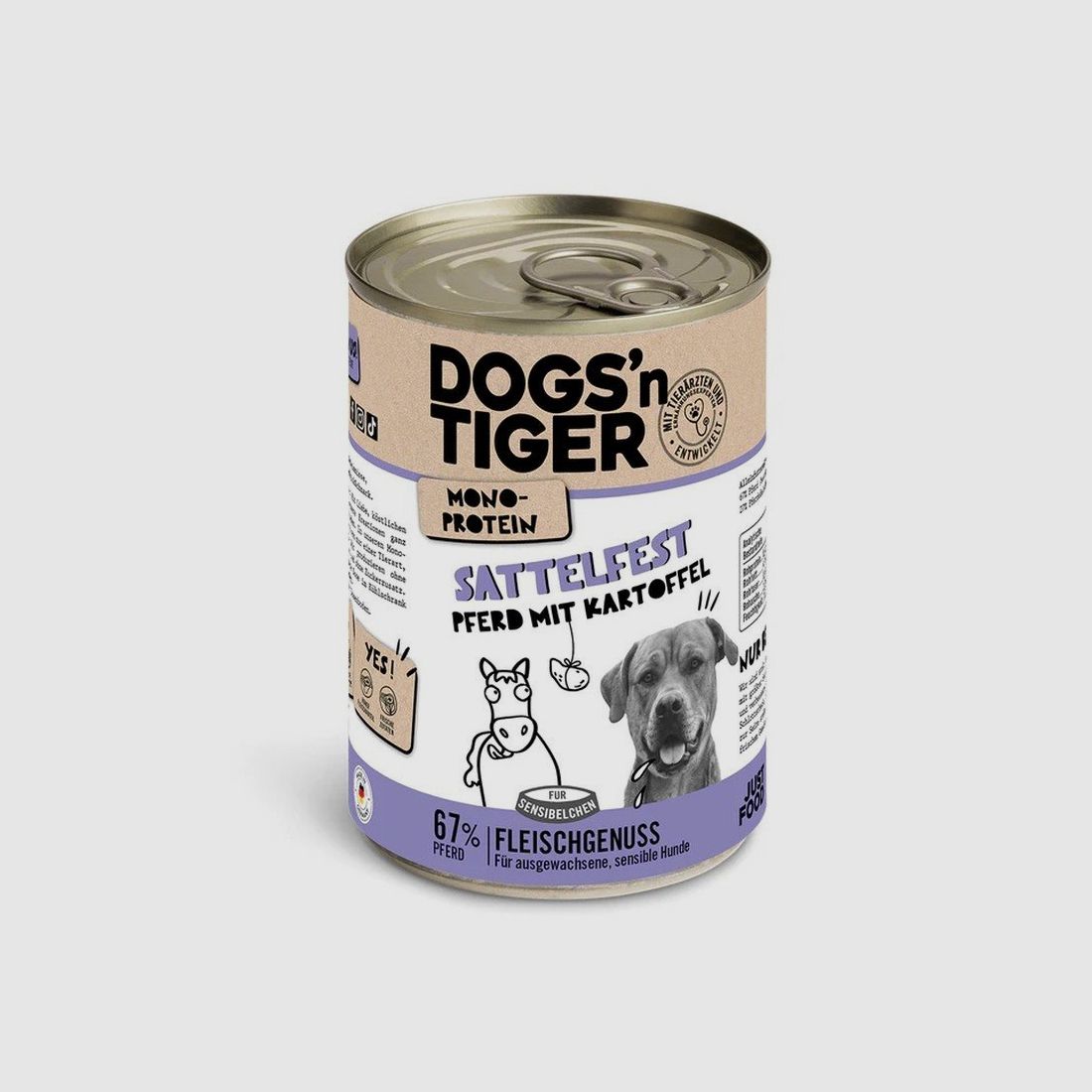 Dogs'n Tiger Hunde Nassfutter Sattelfest Pferd 400g