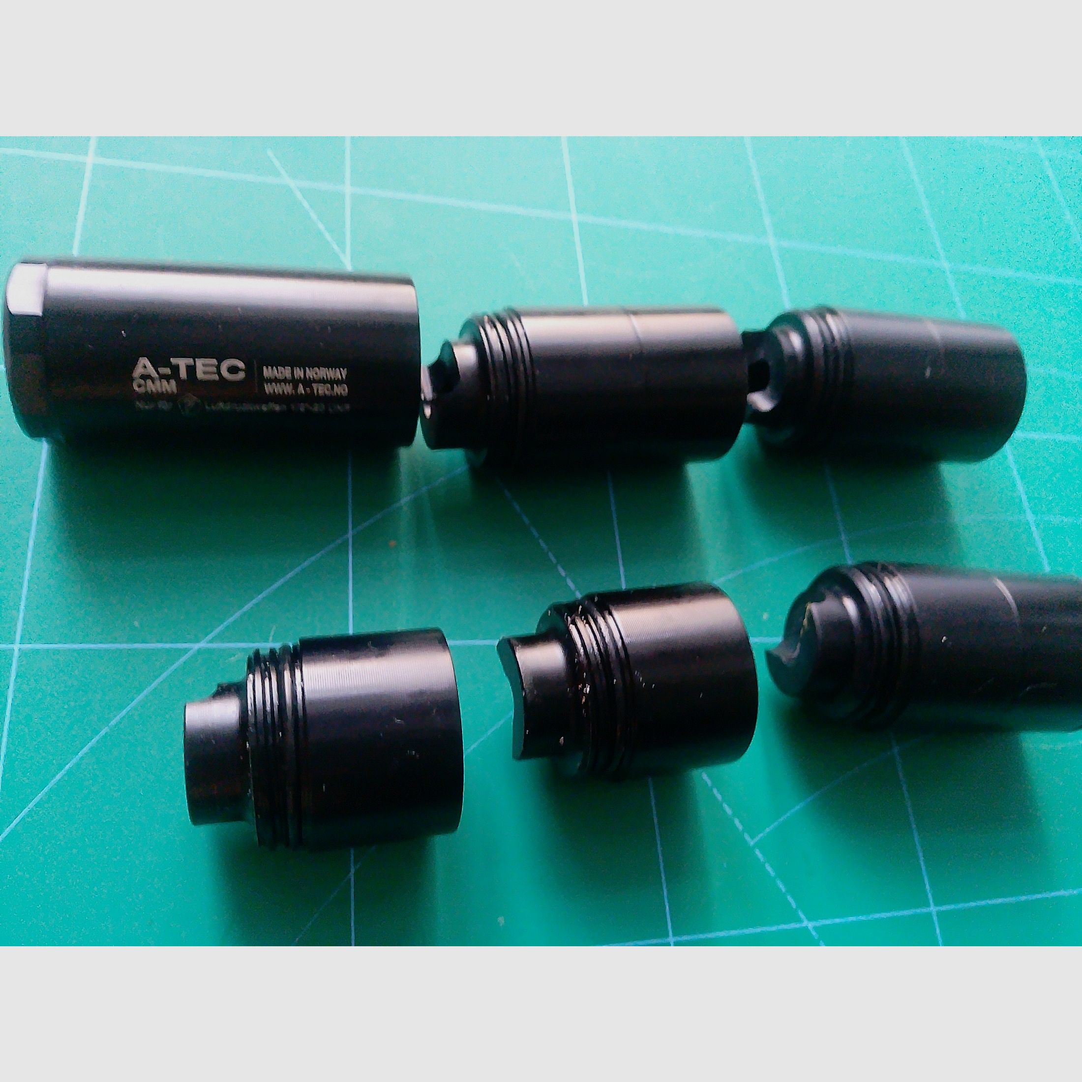 1 x Schalldämpfer 1/2" 20 UNF Gewinde 9 Kammern 4,5 mm A-Tec Norwegen