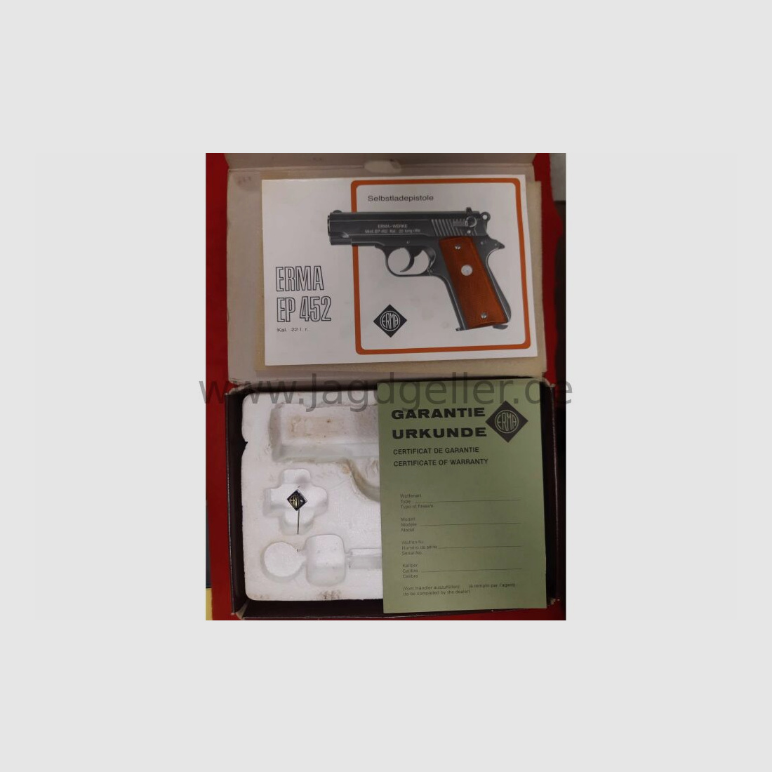 Erma EP 452 Pistole 22Lr mit Original-Karton und Papieren Top-Zustand .22lr