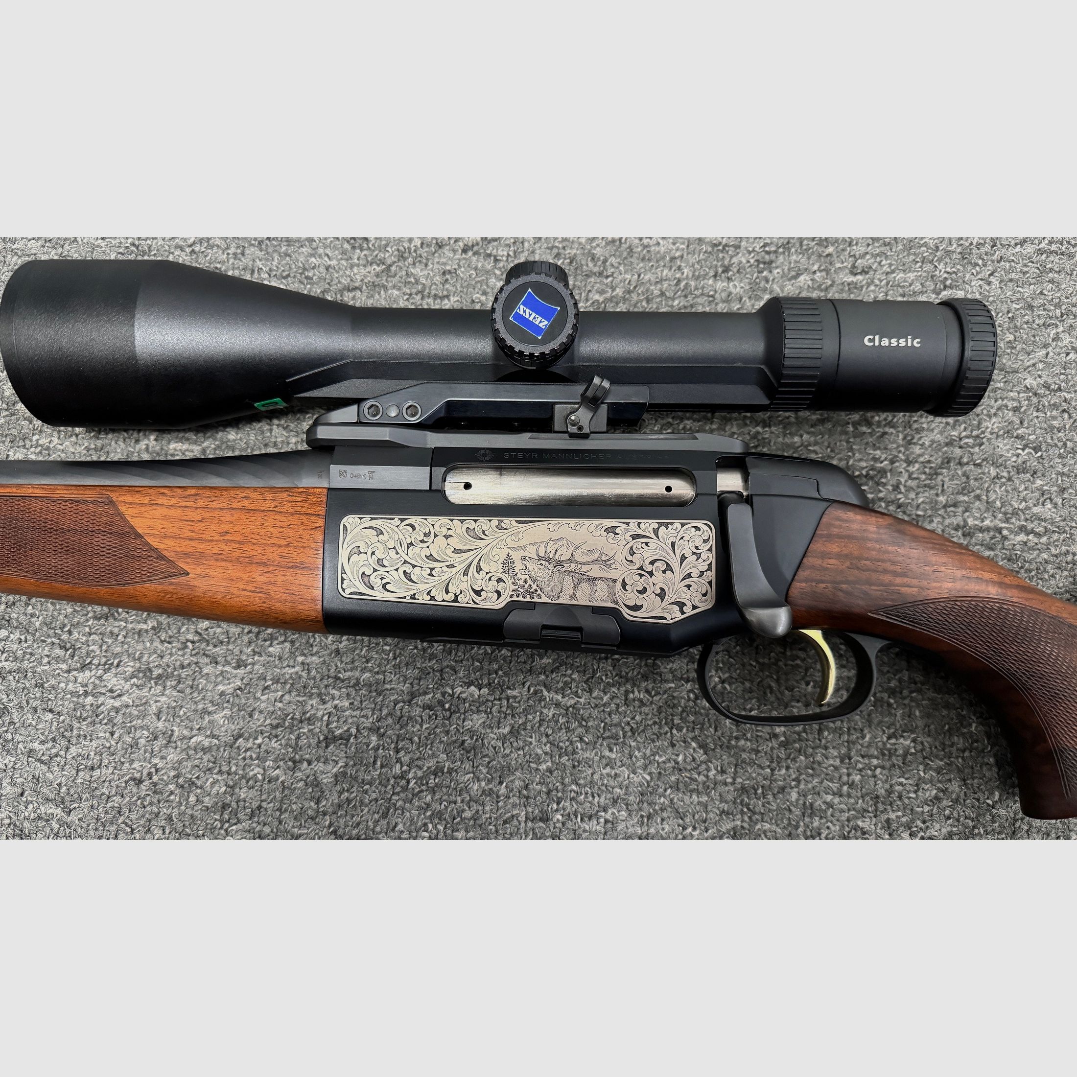 Steyr Mannlicher .308Win. + Zeiss  3-12x56 - Leuchtpunkt - M14x1 - LINKS !!!