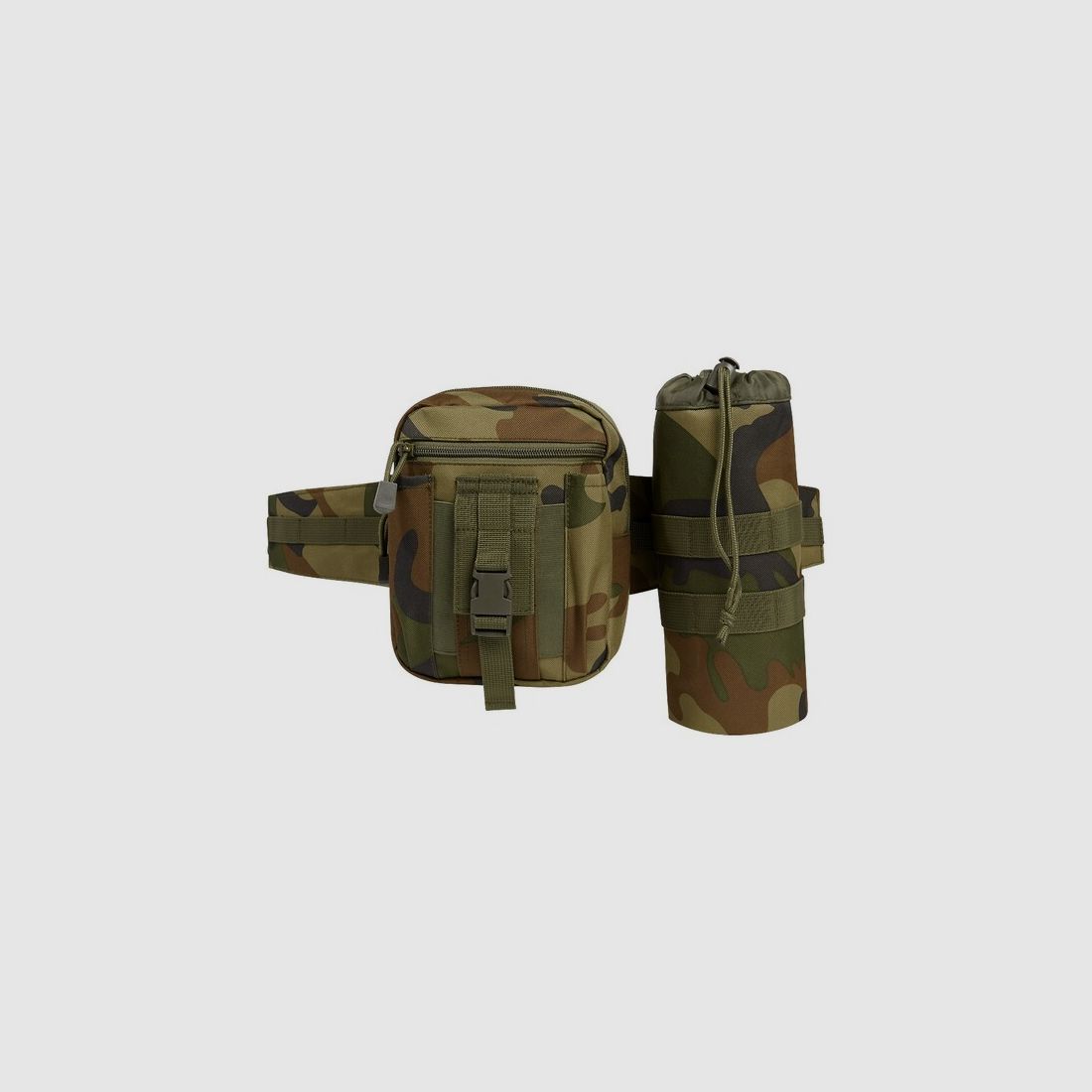 Brandit Taillengürtel "Allround" mit Tasche + Flaschenhalter - US Woodland