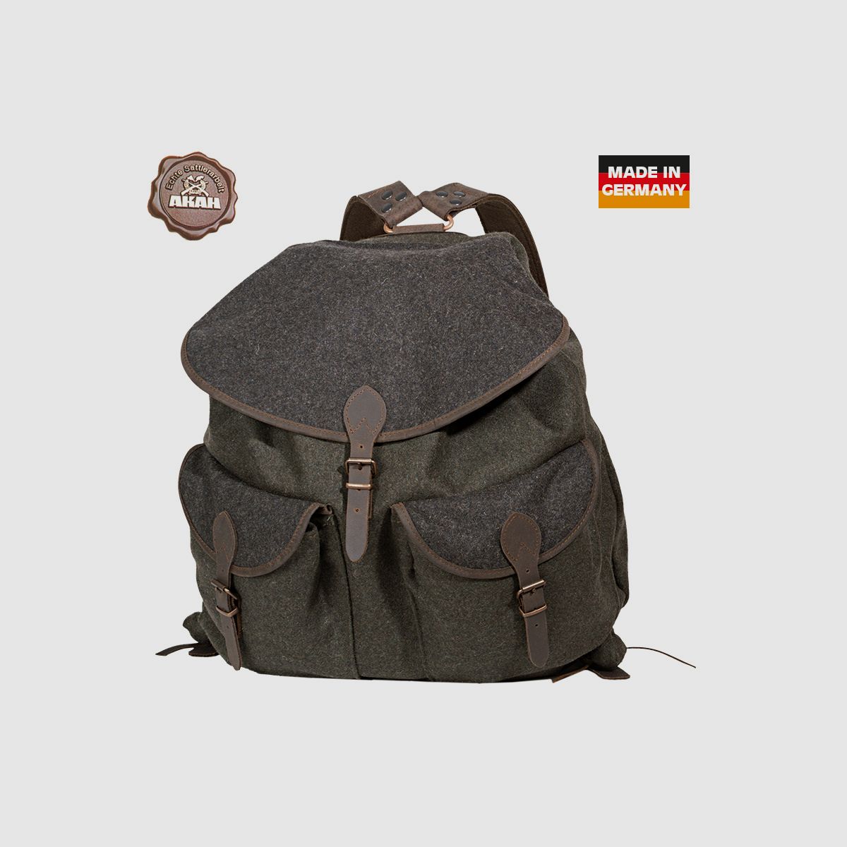 AKAH Loden-Rucksack grün/grau