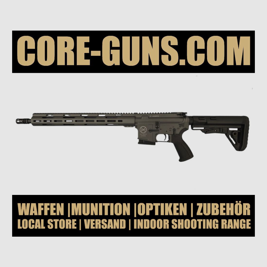 Lux Def Tec LDT L5 AR15 semi-automatic rifle 16.75" barrel length 223Rem in GREY special model with long handguard, Made in Germany RRP: €1769