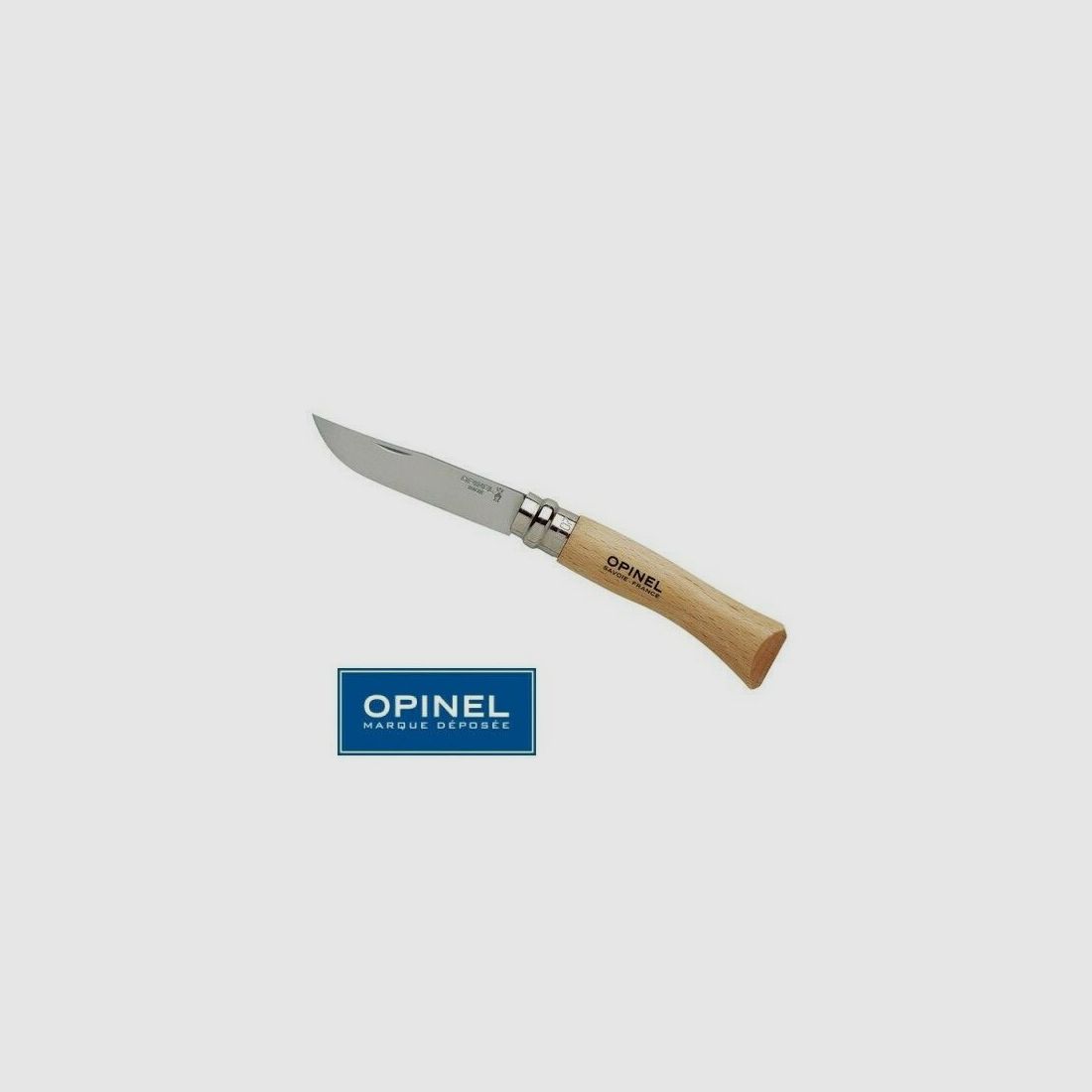 OPINEL N°8 COUTEAU PLIANT TRADITION - ACIER INOXYDABLE - ANNEAU DE SÉCURITÉ, image 1 sur 4