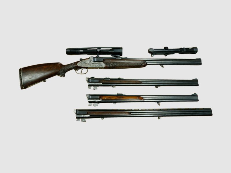Bockdoppelbüchse Franzoj Ferlach, Kal. 9,3x74R mit ZF