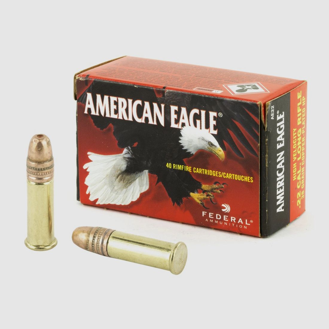 Federal American Eagle .22 LR 38GR JHP 50 cartouches