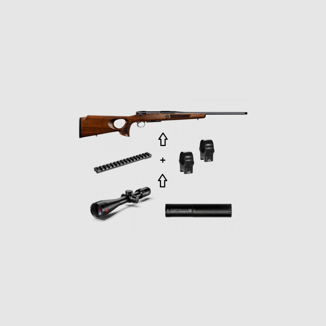 Heym SR30 Ranger-T + ZF Leica + ... - Power Pacs - Paquete Completo