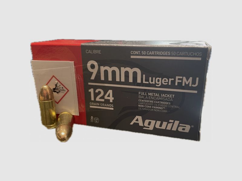 AGUILA 9MM LUGER MUNITION - 124GRS. - 50 PATRONEN