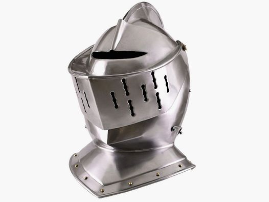 Armor helmet including leather lining and chin strap