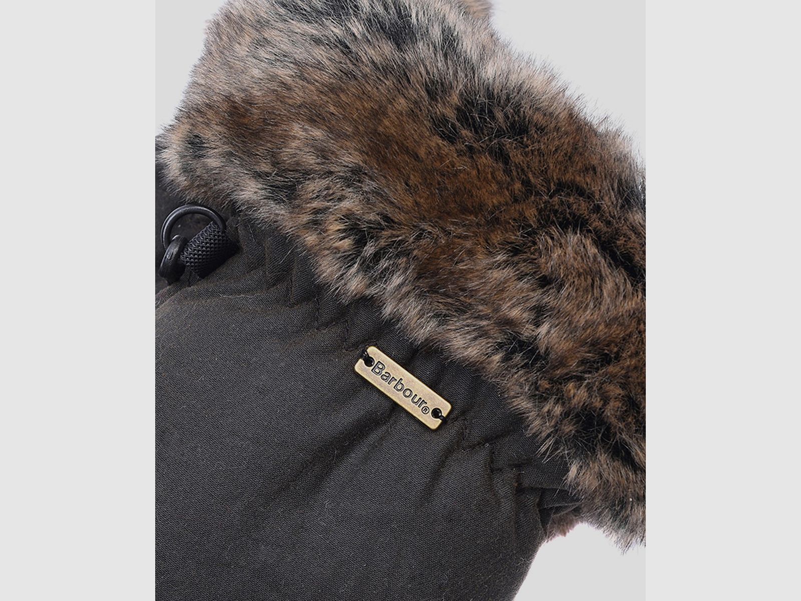 Barbour Wax Fäustling mit Fellbesatz