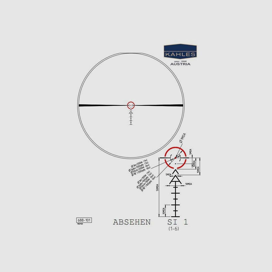 KAHLES K16i 1-6x24 reticolo SI1