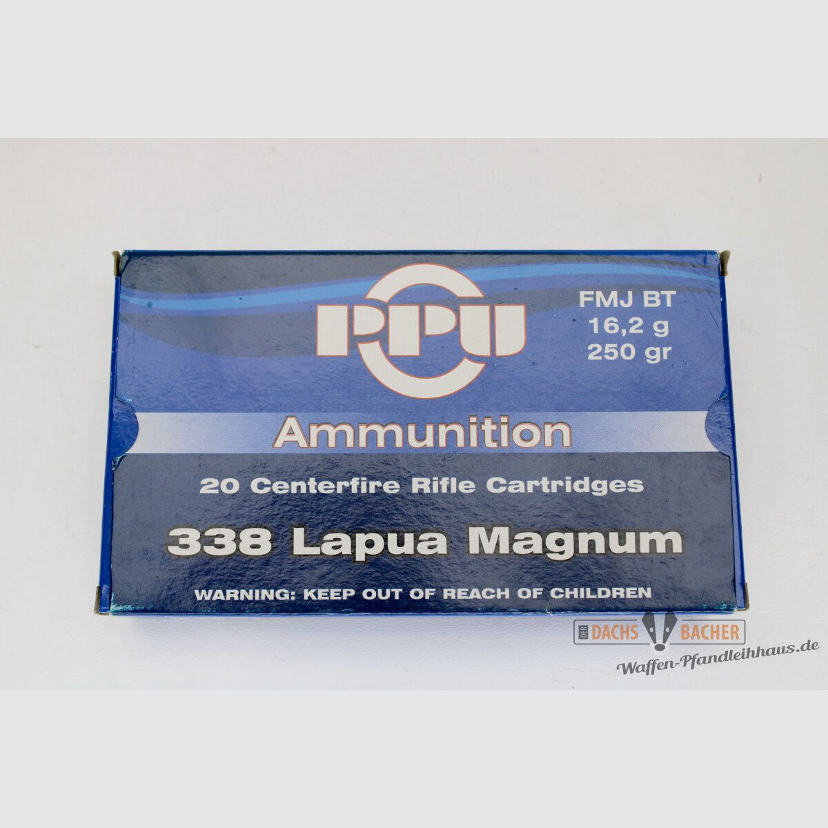 PPU Privi Partizan .338 Lapua Magnum 16,2g/250gr FMJ BT 20 cartouches