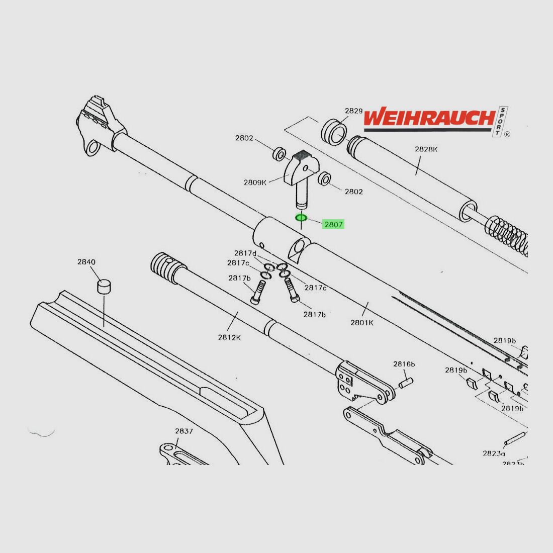 O-Ring fĂĽr Ladetor fĂĽr Starrlauf Luftgewehr Weihrauch HW 57, Ersatzteil