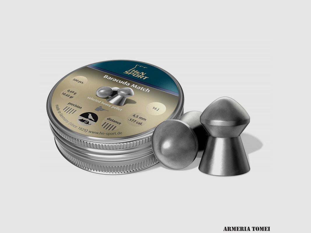 GESCHOSSE DRUCKLUFT – H&N – Baracuda Match 4.51mm 0.69g/10.65gr (500Stück)