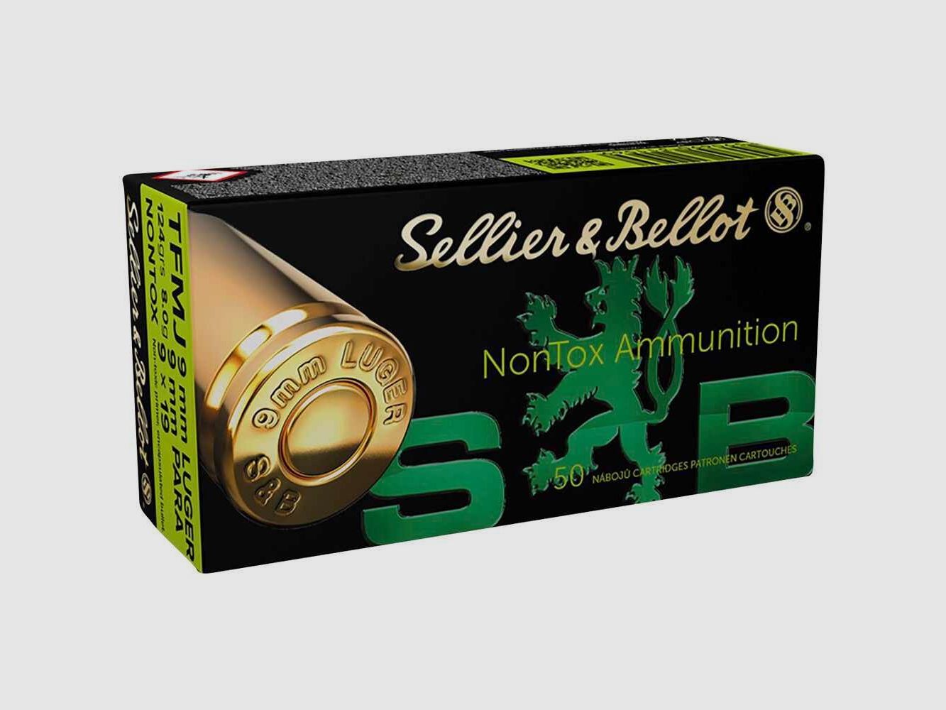9 mm Luger TFMJ NonTox 8,0g/124grs. Sellier & Bellot