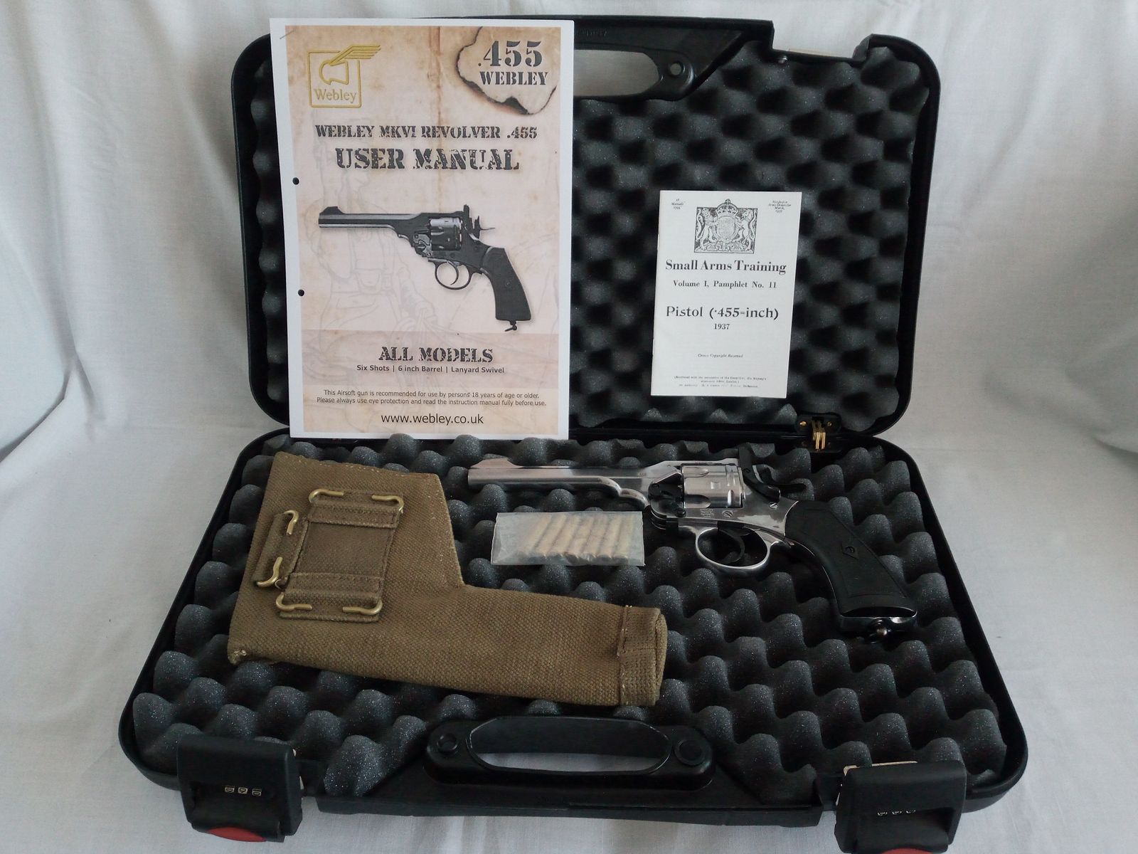 Webley MK VI revolver CO2 / cal. 4,5mm (.177) / cromo / fondina per pistola